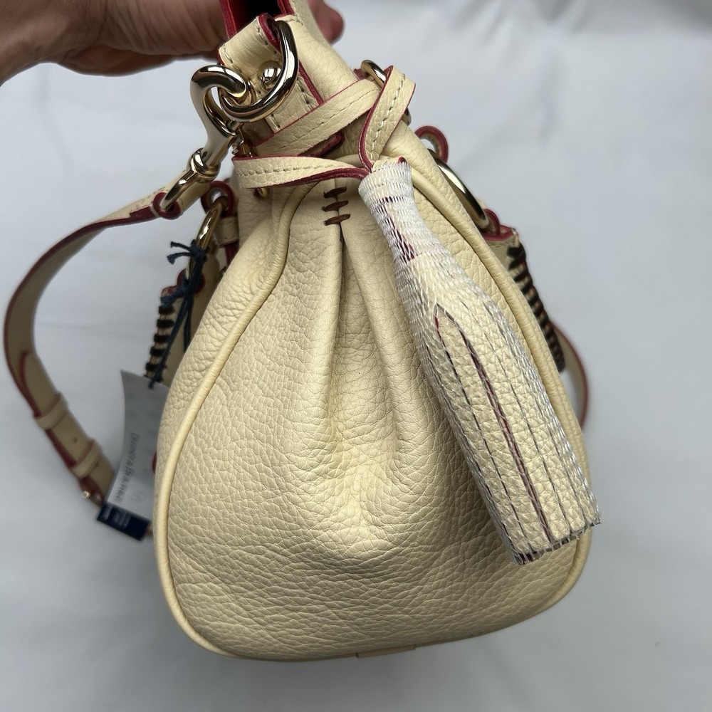 NWT Dooney & Bourke Florentine Small Satchel Butter Yellow Pebble Leather RARE - Picture 11 of 16